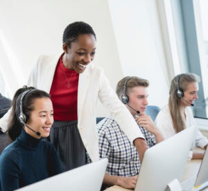 African,American,Female,Supervisor,Training,Work,To,Multiethnic,Team,In