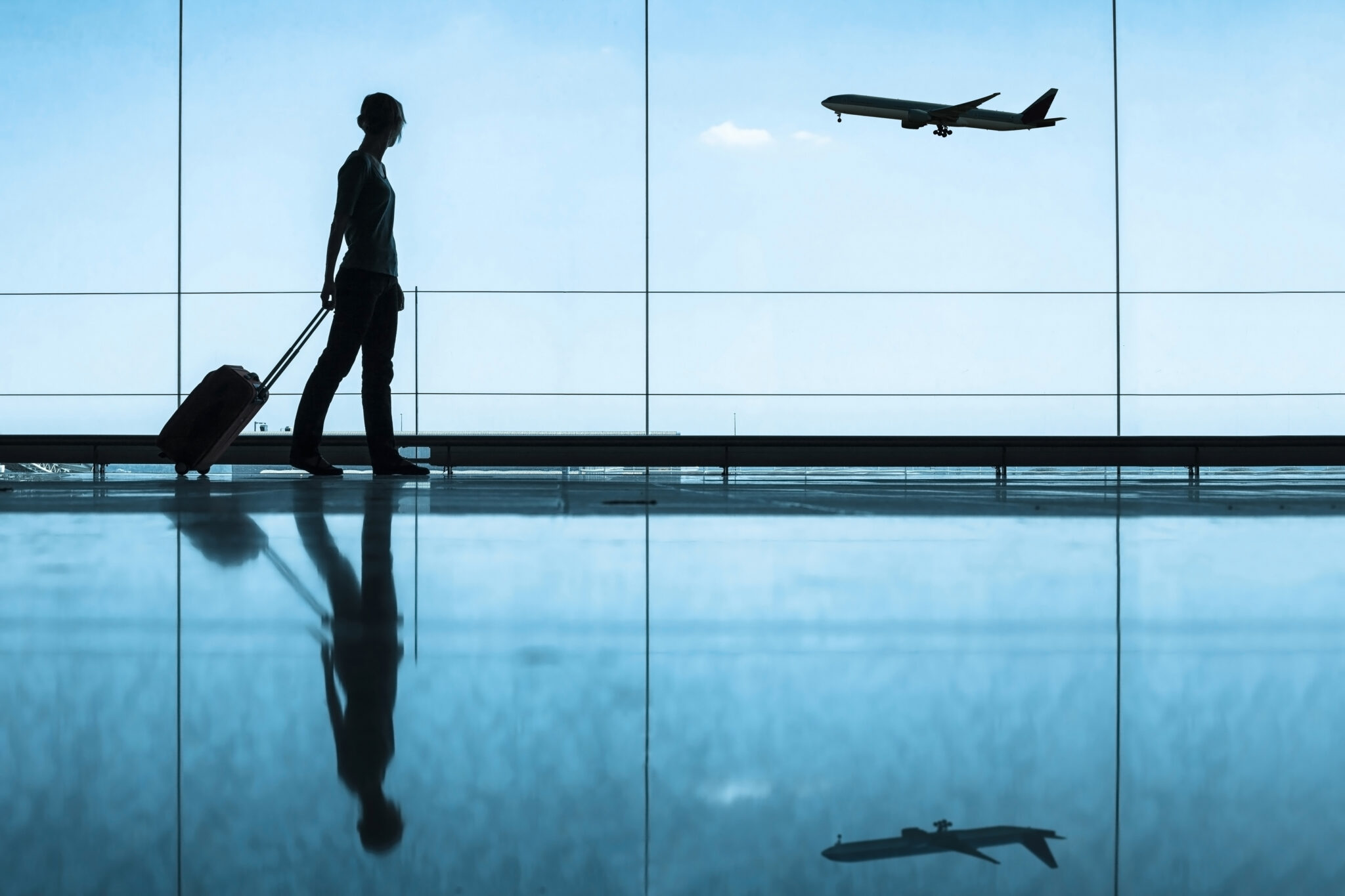 Person in airport walking
